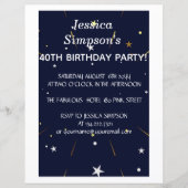 Moderne fotoblauwe 40e verjaardag | Uitnodiging (Voorkant)