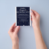 Moderne fotoblauwe 40e verjaardag | Uitnodiging Flyer (Hand)