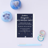 Moderne fotoblauwe 40e verjaardag | Uitnodiging Flyer (Enkel)