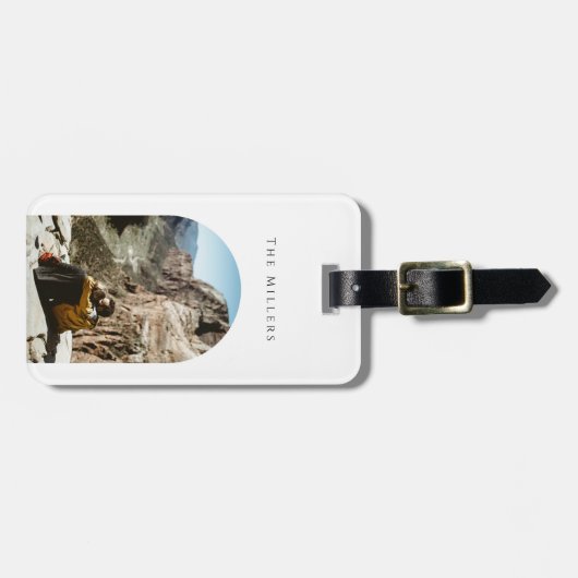 Moderne fotoboog bagagelabel (Voorkant horizontaal)