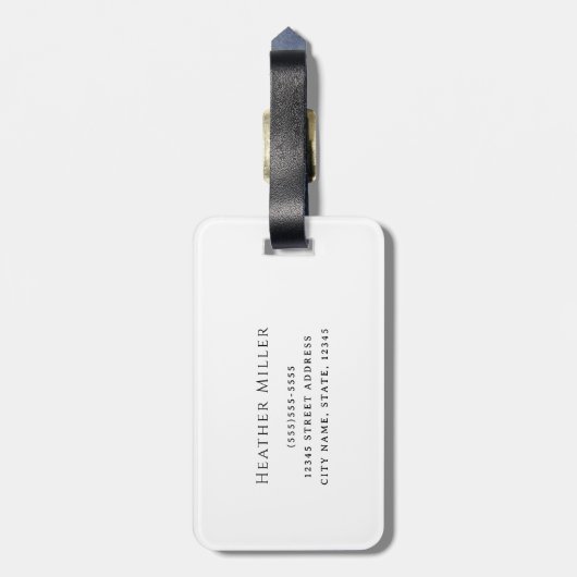 Moderne fotoboog bagagelabel (Achterkant verticaal)