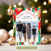 Moderne Fotoboog Bright Brushstroke Kerstmis Feestdagenkaart