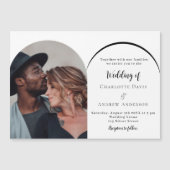 Moderne fotoboog luxe bruiloft magnetische uitnodiging (Voorkant)