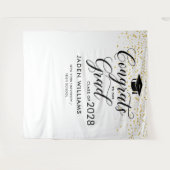 Moderne Fotobooth-achtergrond voor diploma-uitreik Wandkleed (Voorkant (horizontaal))