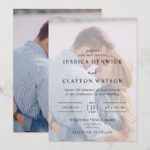 Moderne fotobovenlaag bruiloft kaart (Voorkant / Achterkant)