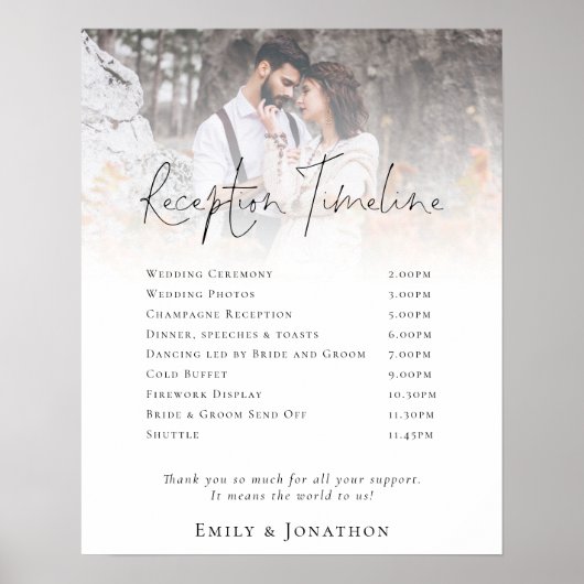 Moderne Fotobovenlaag Ontvangst Tijdslijn Poster (Voorkant)