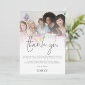 Moderne Fotoboverlay Bruidsmeisjesfeest Bedankkaart (Staand voorkant)
