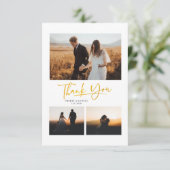 Moderne fotobruiloft bedankkaart (Staand voorkant)