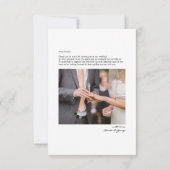 Moderne fotobruiloft bedankkaart (Achterkant)
