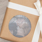 Moderne fotobruiloft bedankt je gunst ronde sticker