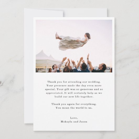 Moderne Fotobruiloft Bedanktkaart Bedankkaart (Achterkant)