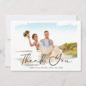 Moderne fotobruiloft Dank je Bedankkaart (Voorkant)