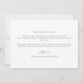 Moderne fotobruiloft Dank je Bedankkaart (Achterkant)