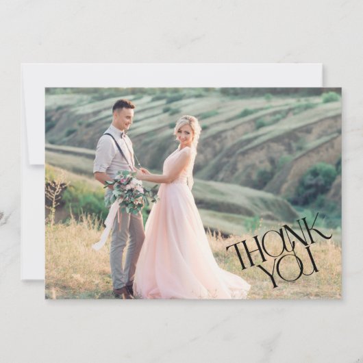 Moderne fotobruiloft Dank je Bedankkaart (Voorkant)