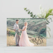 Moderne fotobruiloft Dank je Bedankkaart (Staand voorkant)