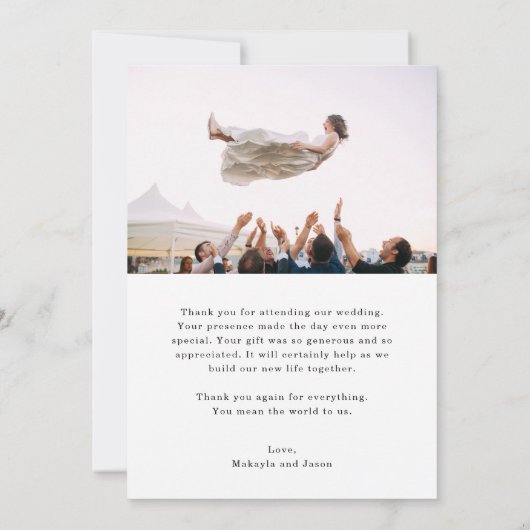 Moderne fotobruiloft Dank je Bedankkaart (Achterkant)