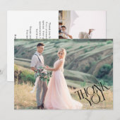 Moderne fotobruiloft Dank je Bedankkaart (Voorkant / Achterkant)