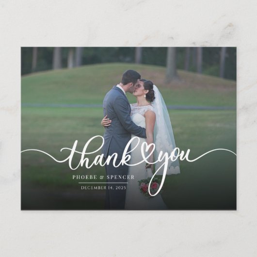Moderne fotobruiloft Dank je Briefkaart (Voorkant)