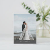 Moderne fotobruiloft Dank je  Briefkaart (Staand voorkant)