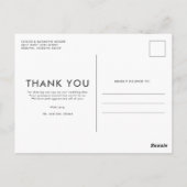 Moderne fotobruiloft Dank je  Briefkaart (Achterkant)