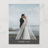 Moderne fotobruiloft Dank je  Briefkaart (Voorkant)