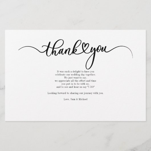 Moderne fotobruiloft Dank je Briefpapier (Achterkant)