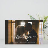 Moderne fotobruiloft Dank je Briefpapier (Staand voorkant)