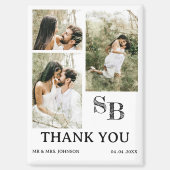 Moderne fotobruiloft Dank je Magneet (Voorkant)