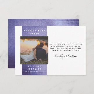 Moderne fotobruiloft Dank je Notitiekaartje