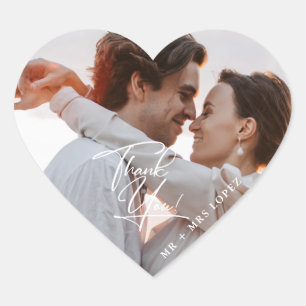 Moderne fotobruiloft Dank je wel voor Stickers