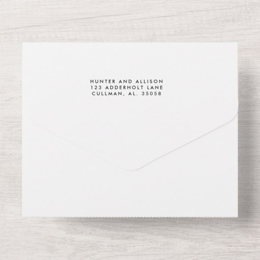 Moderne fotobruiloft in één uitnodiging (Achterkant)