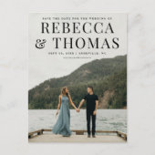 Moderne fotobruiloft met foto's op de datum aankondigingskaart (Voorkant)