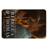 Moderne fotobruiloft met foto's op de datum magneet (Horizontaal)