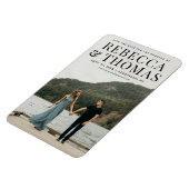 Moderne fotobruiloft met foto's op de datum magneet (Linkerzijde)