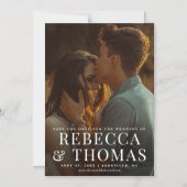 Moderne fotobruiloft met foto's op de datum magnetische uitnodiging (Voorkant)