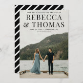 Moderne fotobruiloft met foto's op de datum save the date (Voorkant / Achterkant)