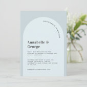 Moderne fotobruiloft met grafische typografie save the date (Staand voorkant)