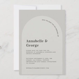 Moderne fotobruiloft met grafische typografie save the date