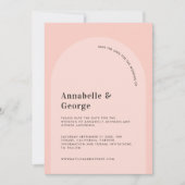 Moderne fotobruiloft met grafische typografie save the date (Voorkant)