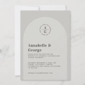 Moderne fotobruiloft met grafische typografie save the date (Voorkant)