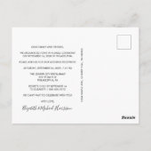 Moderne fotobruiloft na ontvangst van partij briefkaart (Achterkant)