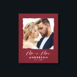 Moderne fotobruiloft op maat van Mr en Mrs. Canvas Afdruk<br><div class="desc">Moderne,  simpele verscheurde randen hebben een foto gemaakt van Mr. en Marsbruiloft,  gepersonaliseerd in cadeau.</div>
