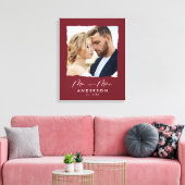 Moderne fotobruiloft op maat van Mr en Mrs. Canvas Afdruk (Insitu (Woonkamer))