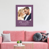 Moderne fotobruiloft op maat van Mr en Mrs. Canvas Afdruk (Insitu (Woonkamer))