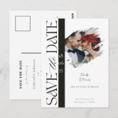 Moderne Fotobruiloft Save the Date-ansichtkaart Briefkaart (Voorkant / Achterkant)