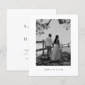 Moderne Fotobruiloft Save The Date met Budget Chic (Voorkant / Achterkant)