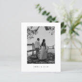 Moderne Fotobruiloft Save The Date met Budget Chic (Staand voorkant)