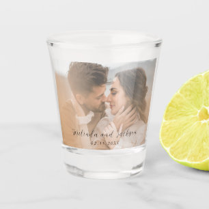 Moderne Fotobruiloft Shot Glas