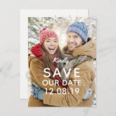 Moderne fotobruiloft sparen de datum aankondigingskaart (Voorkant / Achterkant)