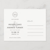 Moderne fotobruiloft sparen de datum aankondigingskaart (Achterkant)